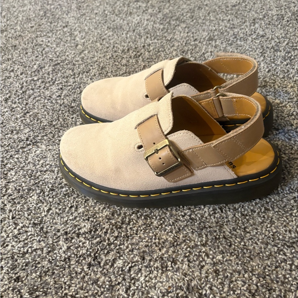Tan Suede Buckle Sandals